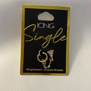 Icing Single Pizza Earring Gold